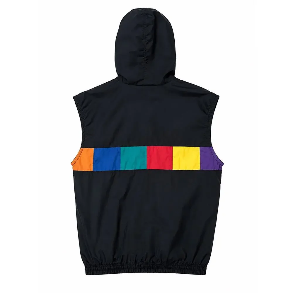 Vintage Swim BSR Hooded Color Block Windbreaker Vest Made USA